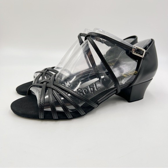 NEW Bloch Size 8 Womens S0806L Annabella Black Leather Latin Dance Shoes Heels‎ - Picture 4 of 12